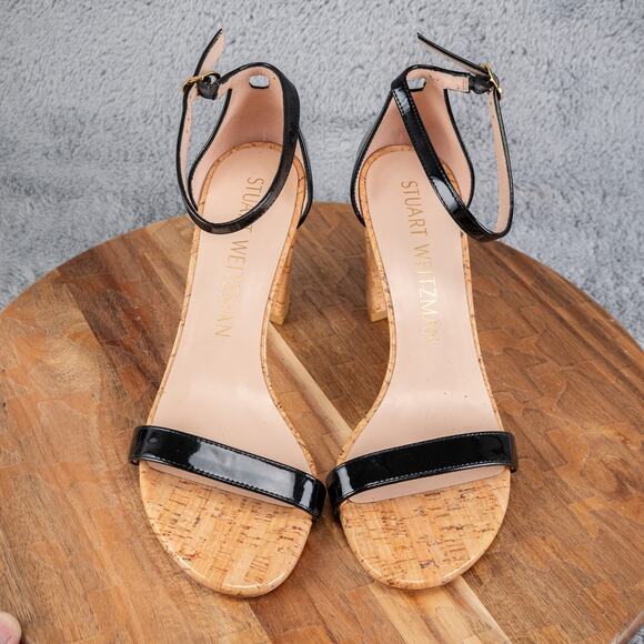 Stuart Weitzman Nearly Nude Open Toe Heels Cork Size 6 US. - Picture 2 of 6